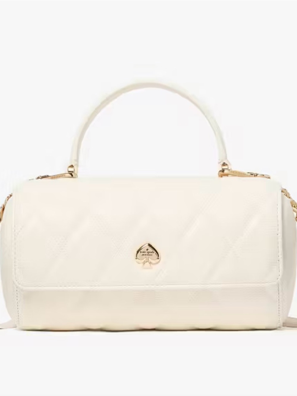 NWT kate spade heart to heart Meringue Quilted Leather Barrel Cross Body Bag